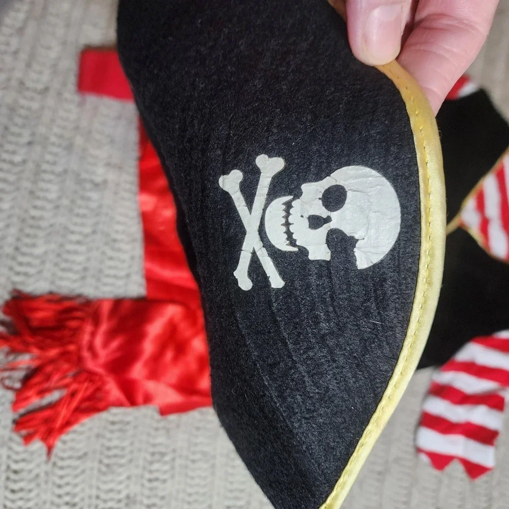 Halloween Pirate Costume Shirt Hat Sword Melissa and Doug, Homemade 